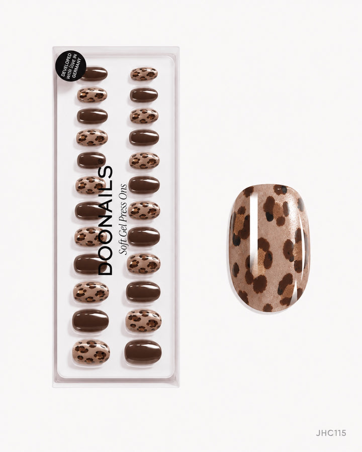 Brun leopard – mellan mandel – förpackning – JHC115