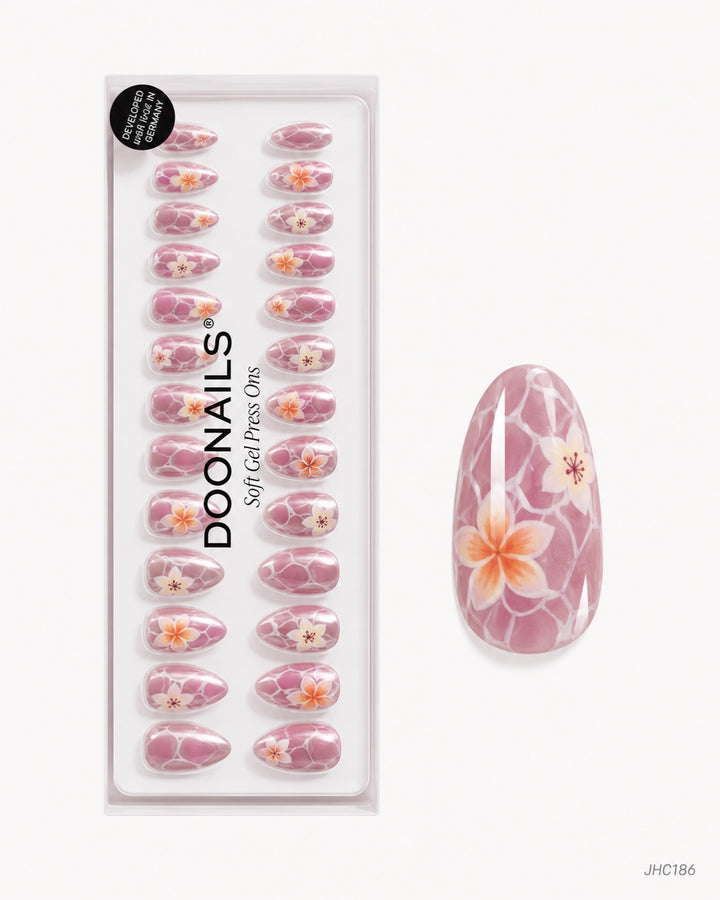 Lila blomster – lång mandel – förpackning – JHC186