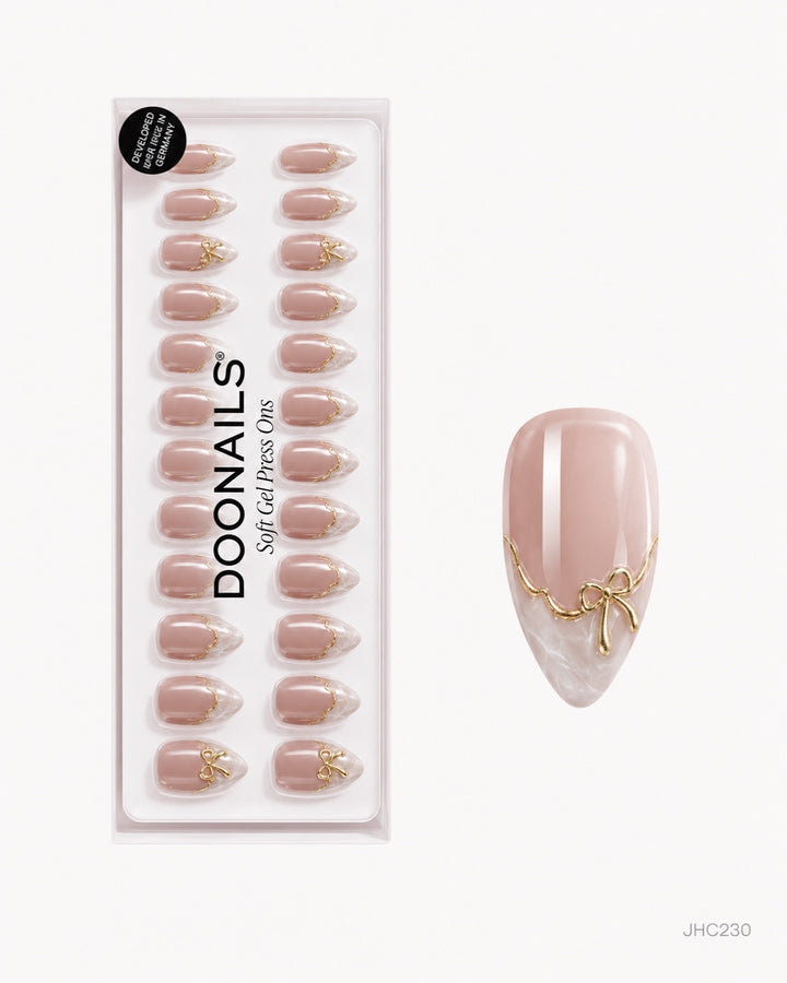 Nude & gulddetaljer – mellan mandel – förpackning – JHC230