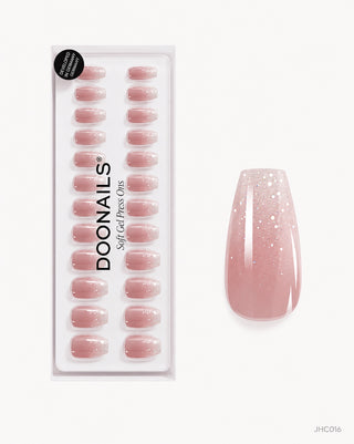 Rosa glitterombré – lång coffin