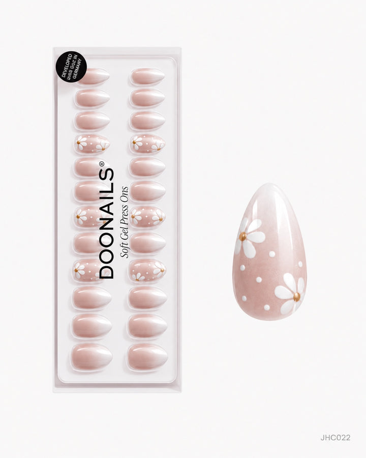 Vit ombré & prästkragar – mellan mandel – förpackning – JHC022