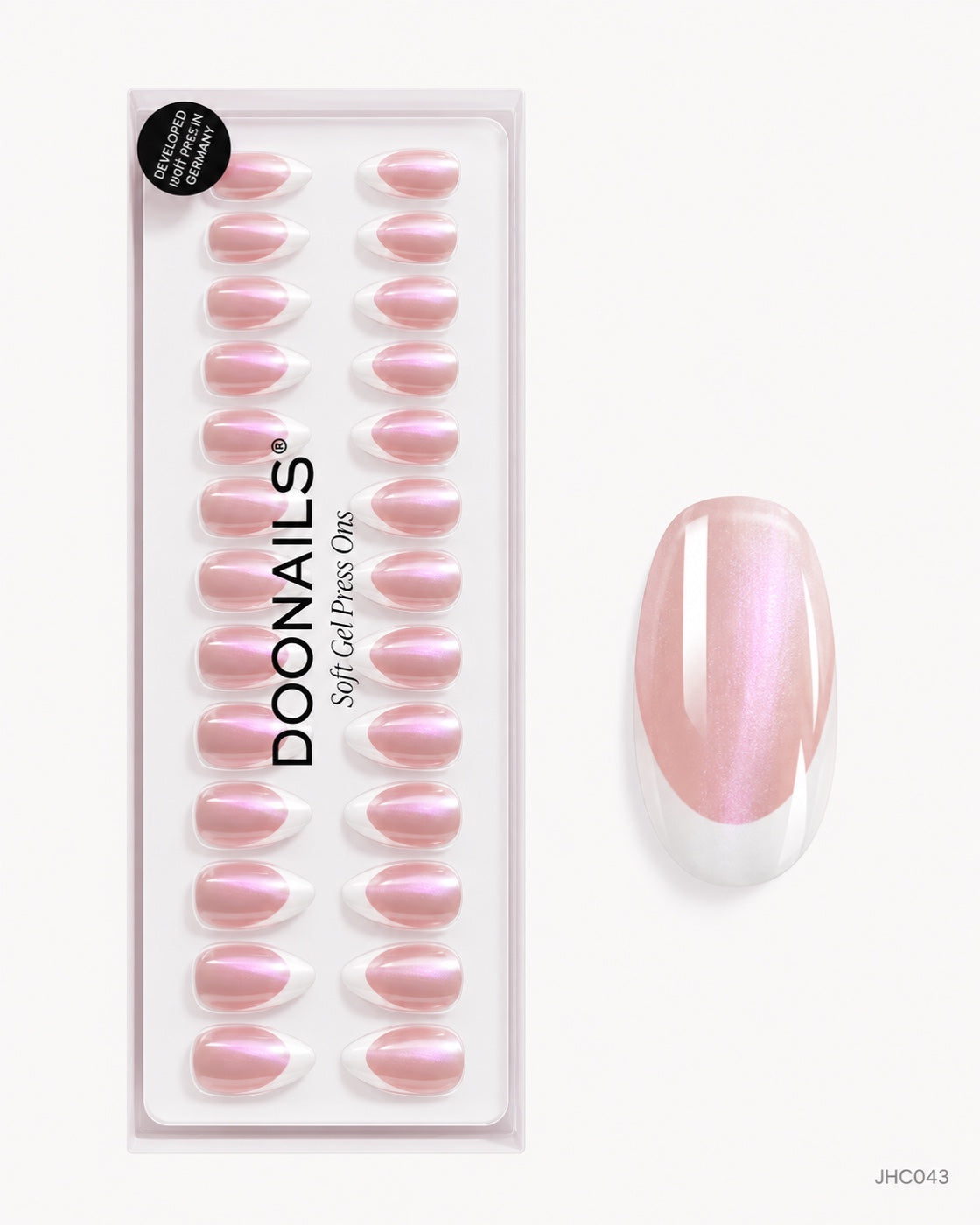Pärlemorrosa fransk – mellan mandel – förpackning – JHC043