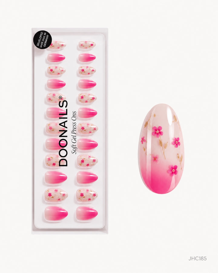Rosa ombré & blomster – mellan mandel – förpackning – JHC185