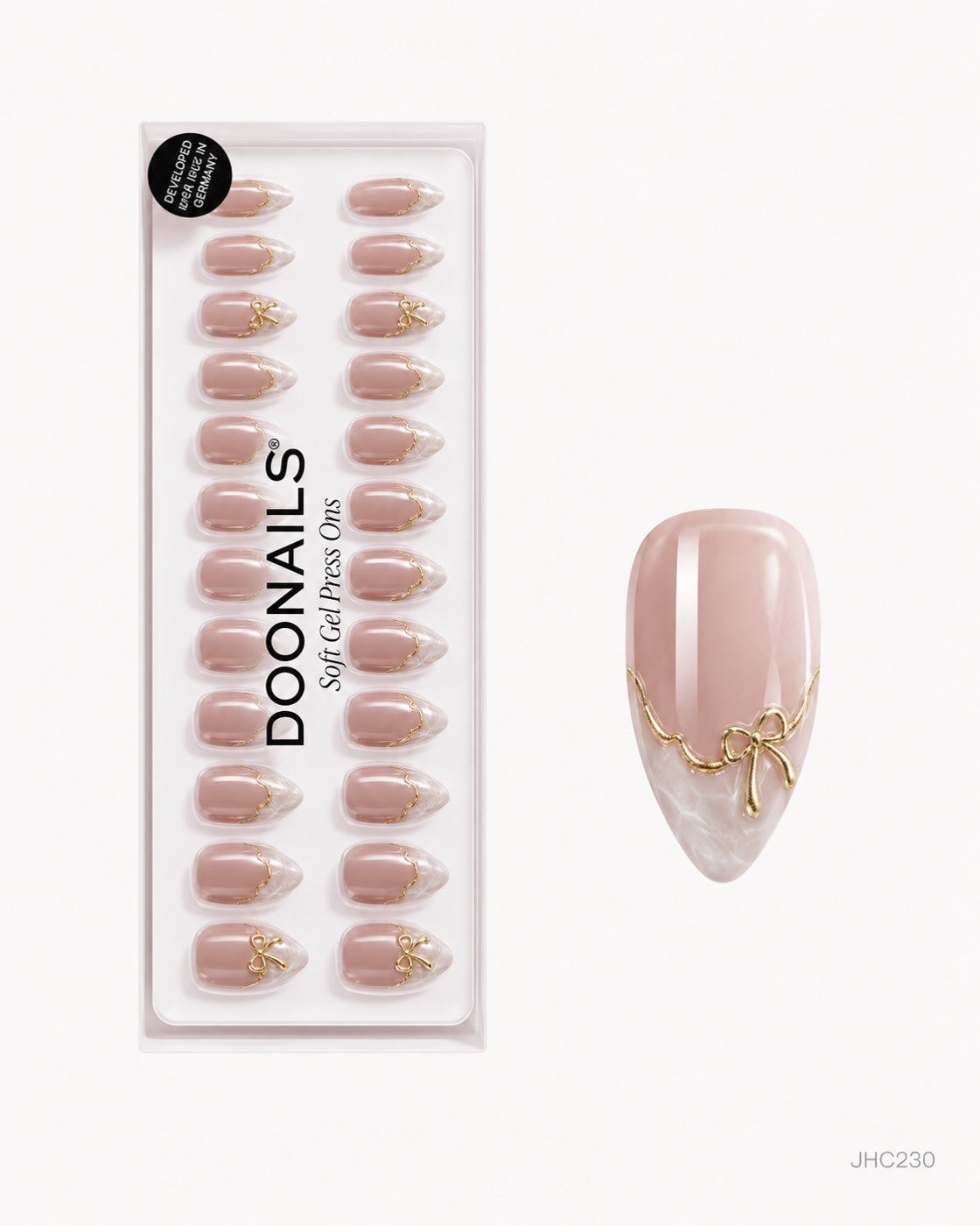 Nude & gulddetaljer – mellan mandel – förpackning – JHC230