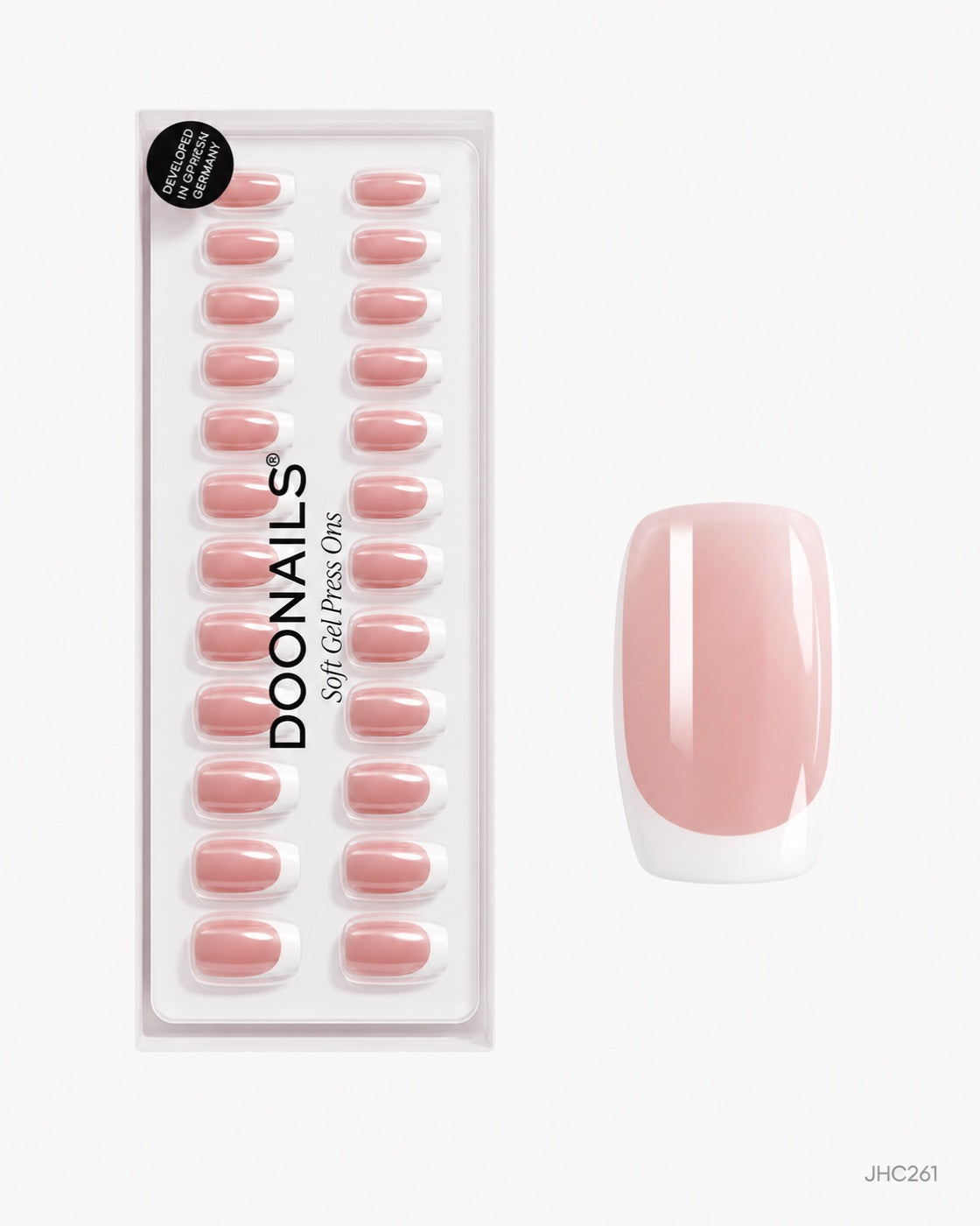 Rosa fransk – lång fyrkantig – förpackning – JHC261