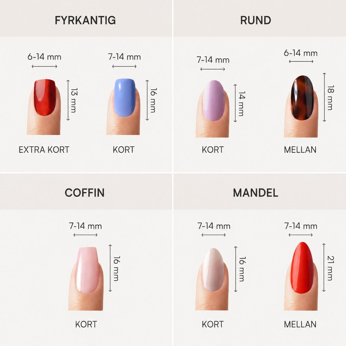 Perfekt passform för varje nageltyp