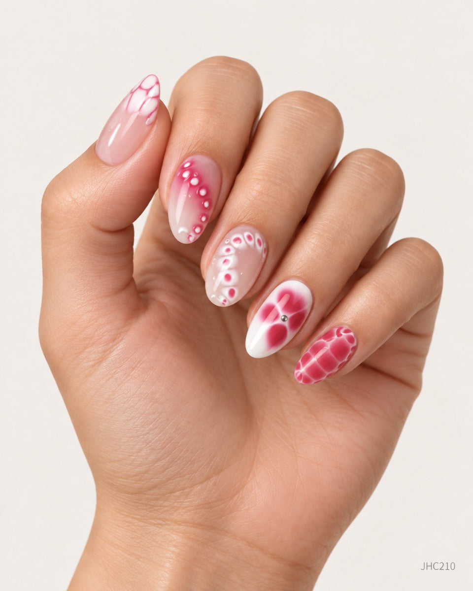 Rosa bubbelmix – kort rund – JHC210