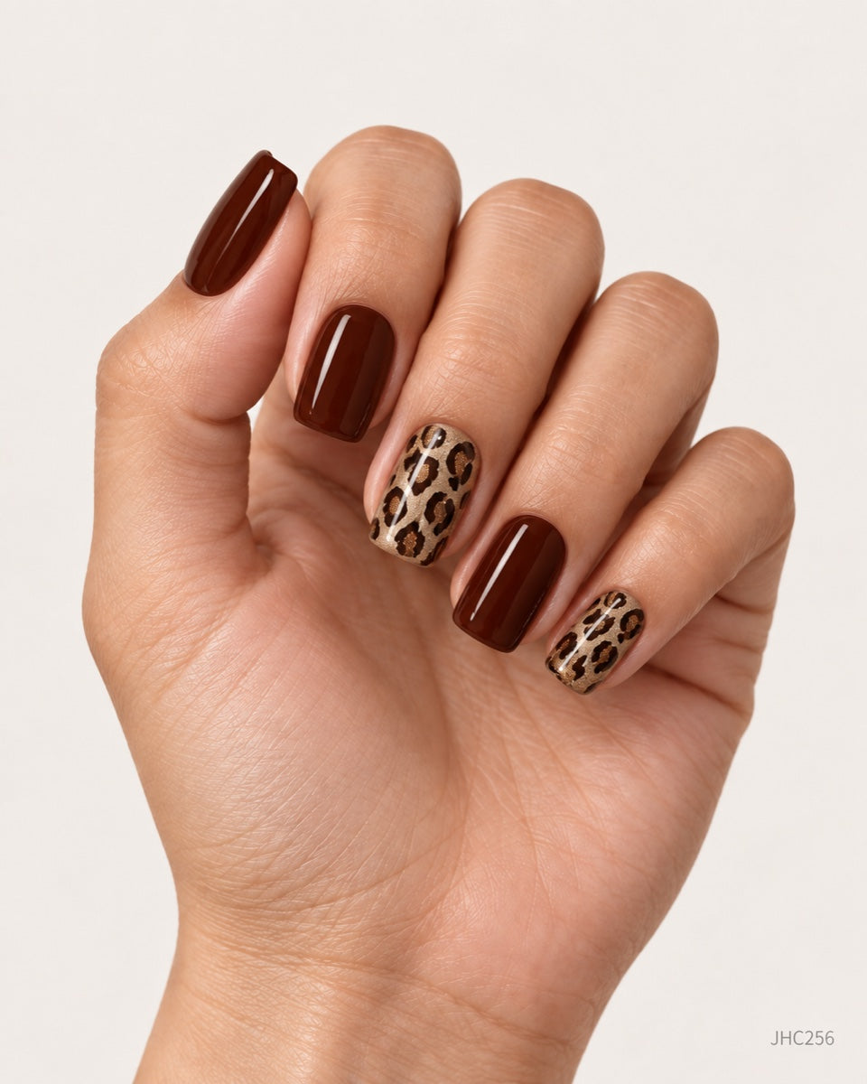 Choklad & leopard – Kort fyrkantig – JHC256